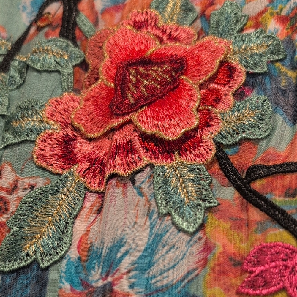 Aratta Silent Journey Embroidered Floral Anthropologie Maxi Dress Size Small - Picture 8 of 10